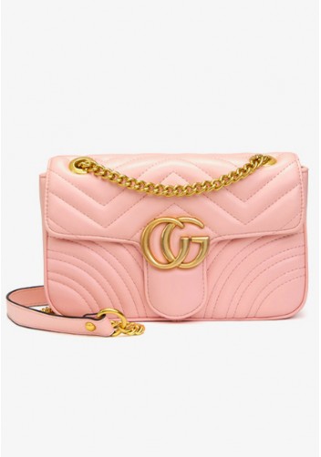 Hannah Flap Large Bag Faux Leather CG Logo Pink