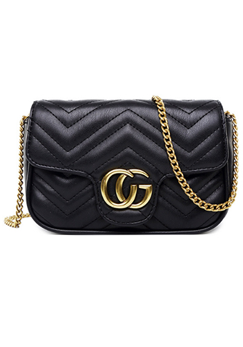 Hannah Flap Mini Bag Faux Leather CG Logo Black