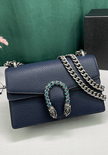 Jess Small Leather Shoulder Bag Blue