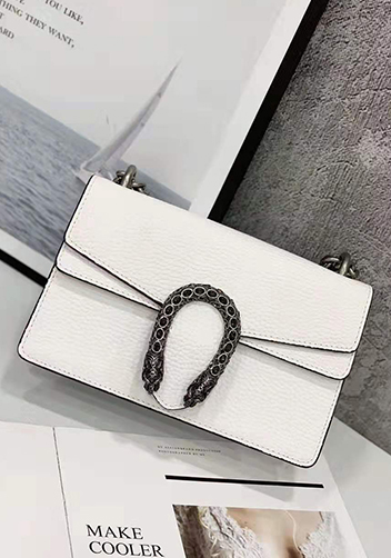 Jess Medium Leather Shoulder Bag White