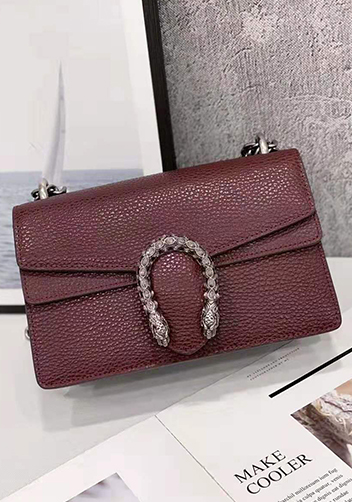 Jess Medium Leather Shoulder Bag Burgundy