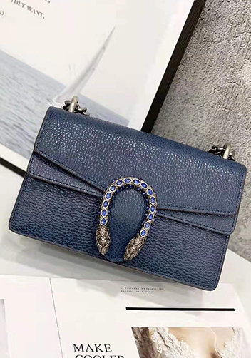 Jess Medium Leather Shoulder Bag Blue