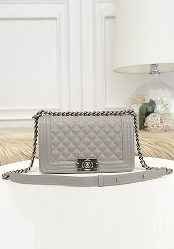 Ingrid Litchi Leather Flap Grey