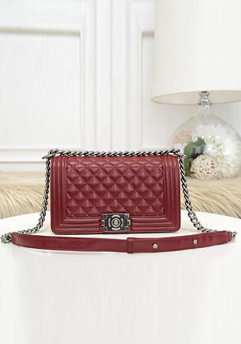 Ingrid Litchi Leather Flap Burgundy