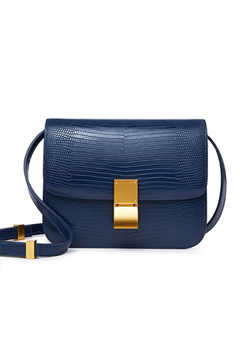 Martha Small Lizard Leather Dark Blue