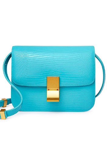 Martha Medium Lizard Leather Sky Blue