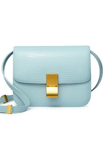 Martha Medium Lizard Leather Light Blue