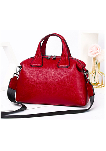 Christi Grain Leather Medium Bag Burgundy Christi Grain Leather Medium Bag Burgundy