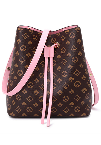 Louisa Flower Vegan Leather Bucket Bag Pink Louisa Flower Vegan Leather Bucket Bag Pink