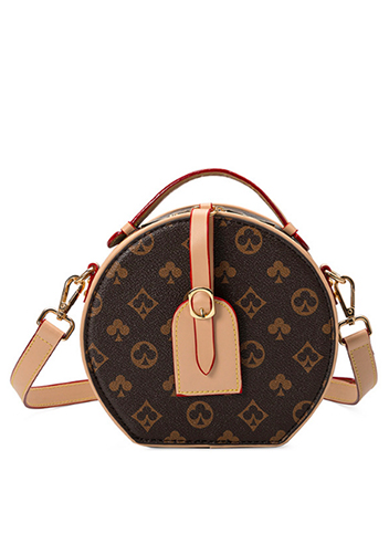 Louisa Poker Vegan Leather Round Shoulder Bag Beige