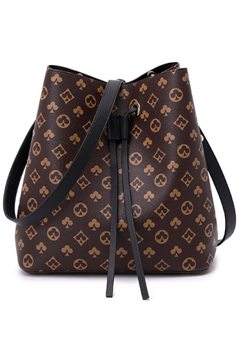 Louisa Flower Vegan Leather Bucket Bag Black Louisa Flower Vegan Leather Bucket Bag Black