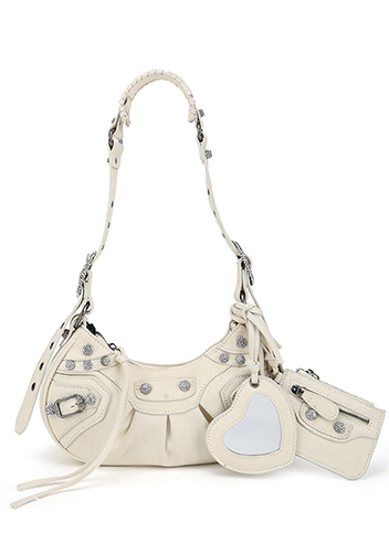 The Route 66 XS Imitation Diamond Shoulder Bag Denim Cream