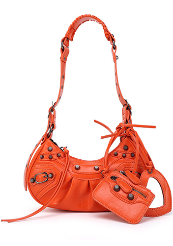 The Route 66 XS Studded Faux Leather Shoulder Bag Orange The Route 66 XS Studded Faux Leather Shoulder Bag Orange