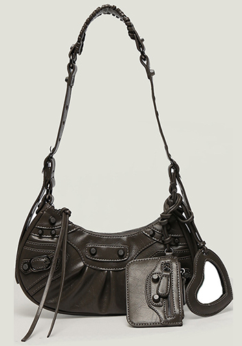 The Route 66 XS Studded Faux Leather Shoulder Bag Grey The Route 66 XS Studded Faux Leather Shoulder Bag Grey