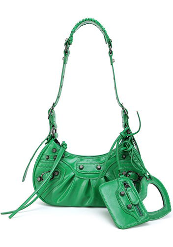 The Route 66 XS Studded Faux Leather Shoulder Bag Green The Route 66 XS Studded Faux Leather Shoulder Bag Green