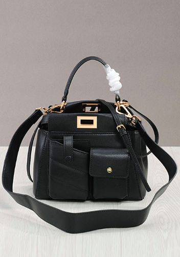 Carrie Leather Bag With Pocket Black