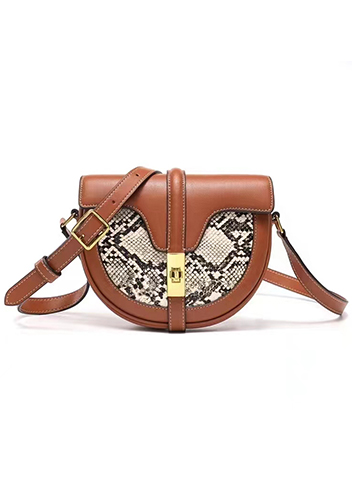 Anathema Calfskin Saddle Shoulder Bag Snake