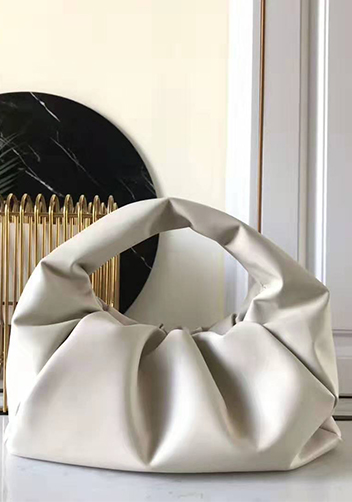 Dina Leather Shoulder Hobo Bag White