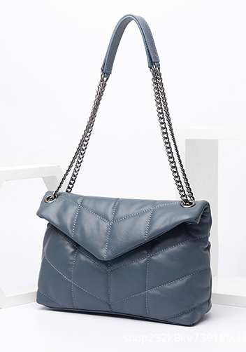 Yvonne Medium Envelope Shoulder Bag Lambskin Blue