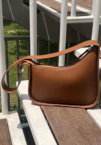 Luna Half Moon Leather Shoulder Bag Camel