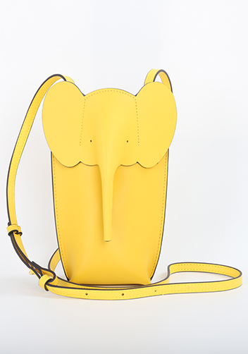 THE ELEPHANT POCKET SHOULDER LEATHER BAG YELLOW