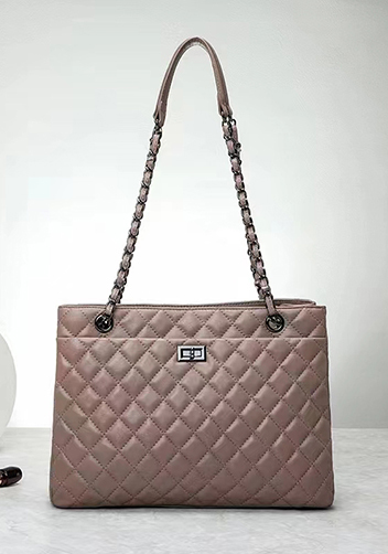 Adele Lambskin Shoulder Tote Bag Pink