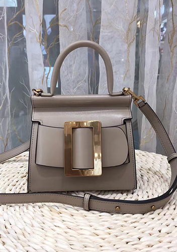 Alena Buckle Belt Top Handle Small Bag Light Grey Alena Buckle Belt Top Handle Small Bag Light Grey