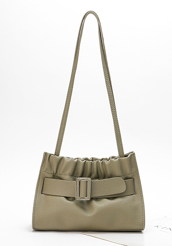 Alena Buckle Shoulder Bag Khaki