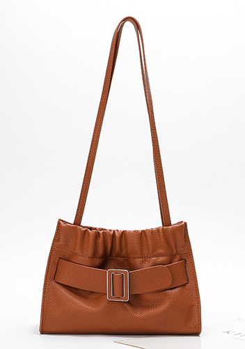 Alena Buckle Shoulder Bag Brown