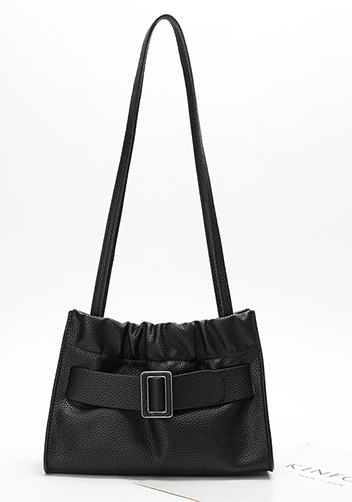 Alena Buckle Shoulder Bag Black