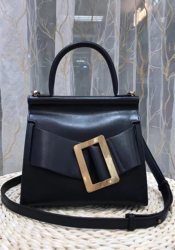 Alena Buckle Belt Top Handle Bag Black