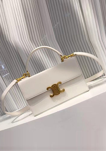 Yuga Leather Top Handle Shoulder Bag Cream