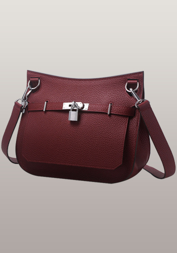 Birgit Calf Leather Shoulder Bag Burgundy Birgit Calf Leather Shoulder Bag Burgundy