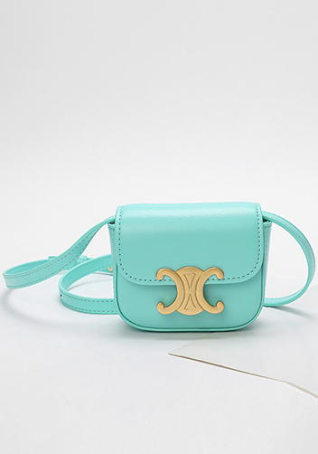 Yuga Leather Lipstick Headset Mini Bag Turquoise Green