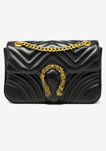 Hannah Flap Small Bag Faux Leather Black