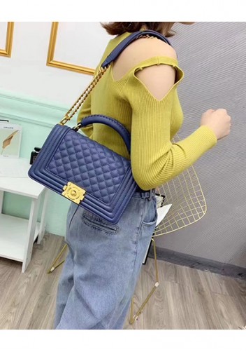 Ingrid Vegan Leather Medium Chain Bag Blue