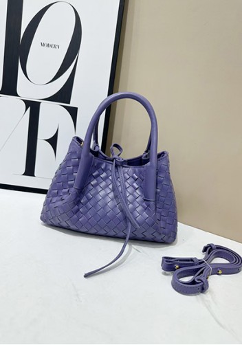 Mia Gallery Woven Vegan Leather Small Shoulder Bag Purple