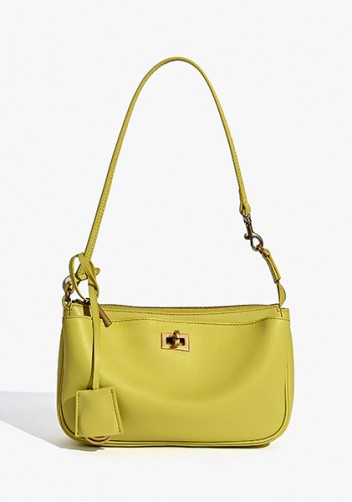 Monaco Glam Carry All Leather Clutch Bag Yellow