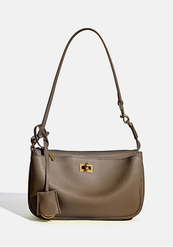 Monaco Glam Carry All Leather Clutch Bag Grey