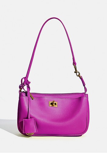 Monaco Glam Carry All Leather Clutch Bag Fushia
