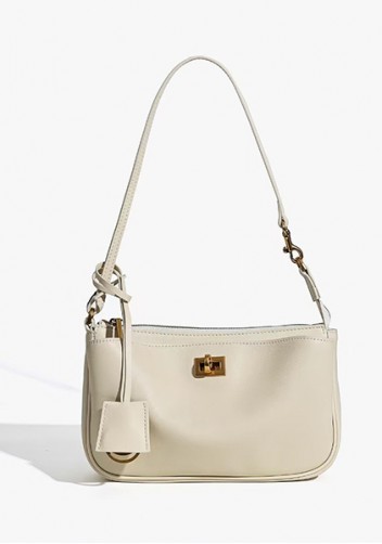 Monaco Glam Carry All Leather Clutch Bag Cream