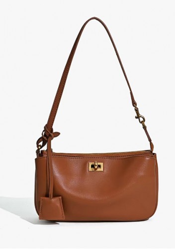 Monaco Glam Carry All Leather Clutch Bag Brown