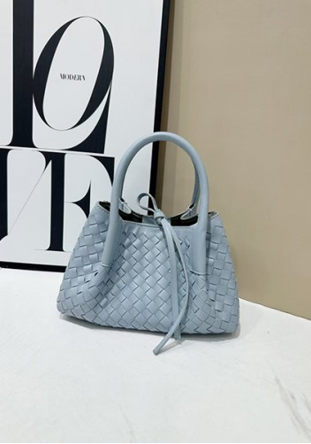 Mia Gallery Woven Vegan Leather Small Shoulder Bag Blue