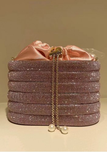 Elise Crystal-Embellished Bucket Light Pink