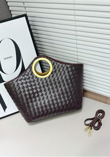 Outing Woven Vegan Leather Bag Choco