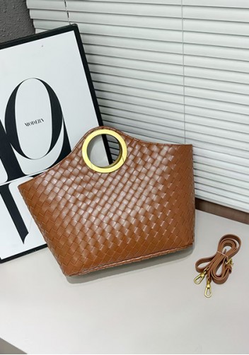 Outing Woven Vegan Leather Bag Brown