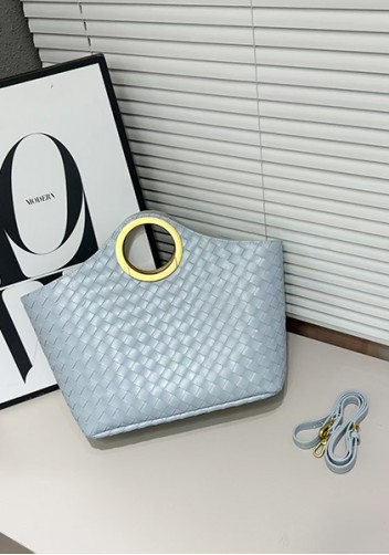 Outing Woven Vegan Leather Bag Blue