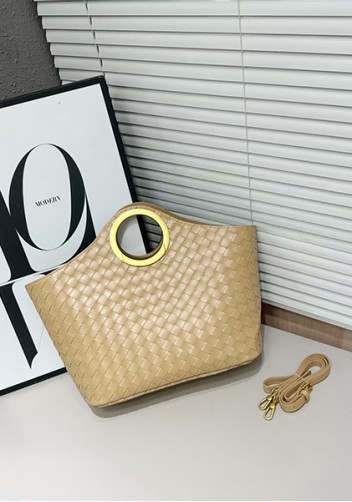 Outing Woven Vegan Leather Bag Beige