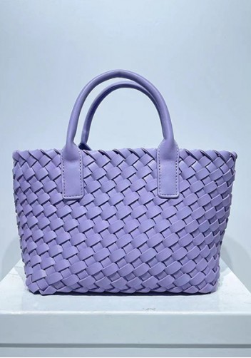 Grand Boulevard Woven Small Tote Purple