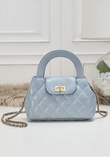 Adele Flap Top Handle Leather Shoulder Bag Blue